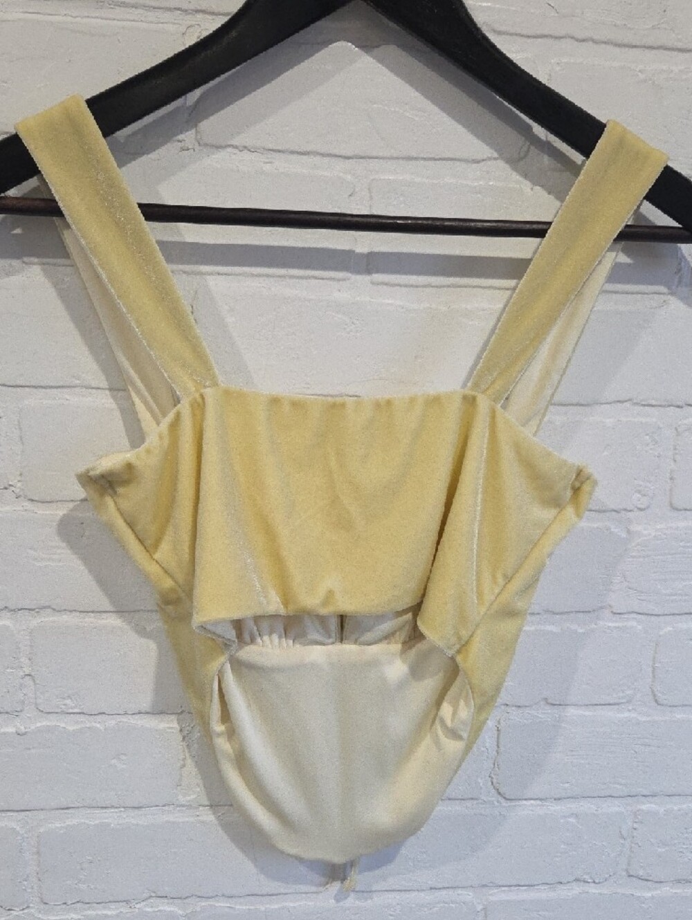 TIC TOC Pale Yellow Corset Tie-Front Camisole - Picture 3 of 6